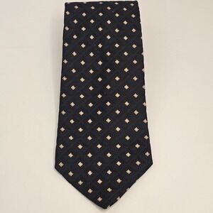 Tommy Hilfiger Black Geometric Tie 100% Silk Made in USA 59 x 3.5